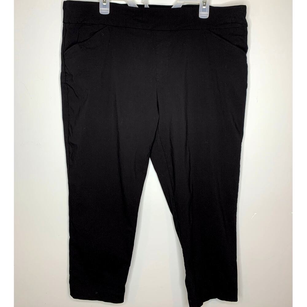 Just My Size 2X Petite 18W/20W Elastic Waist Black Dress Pants